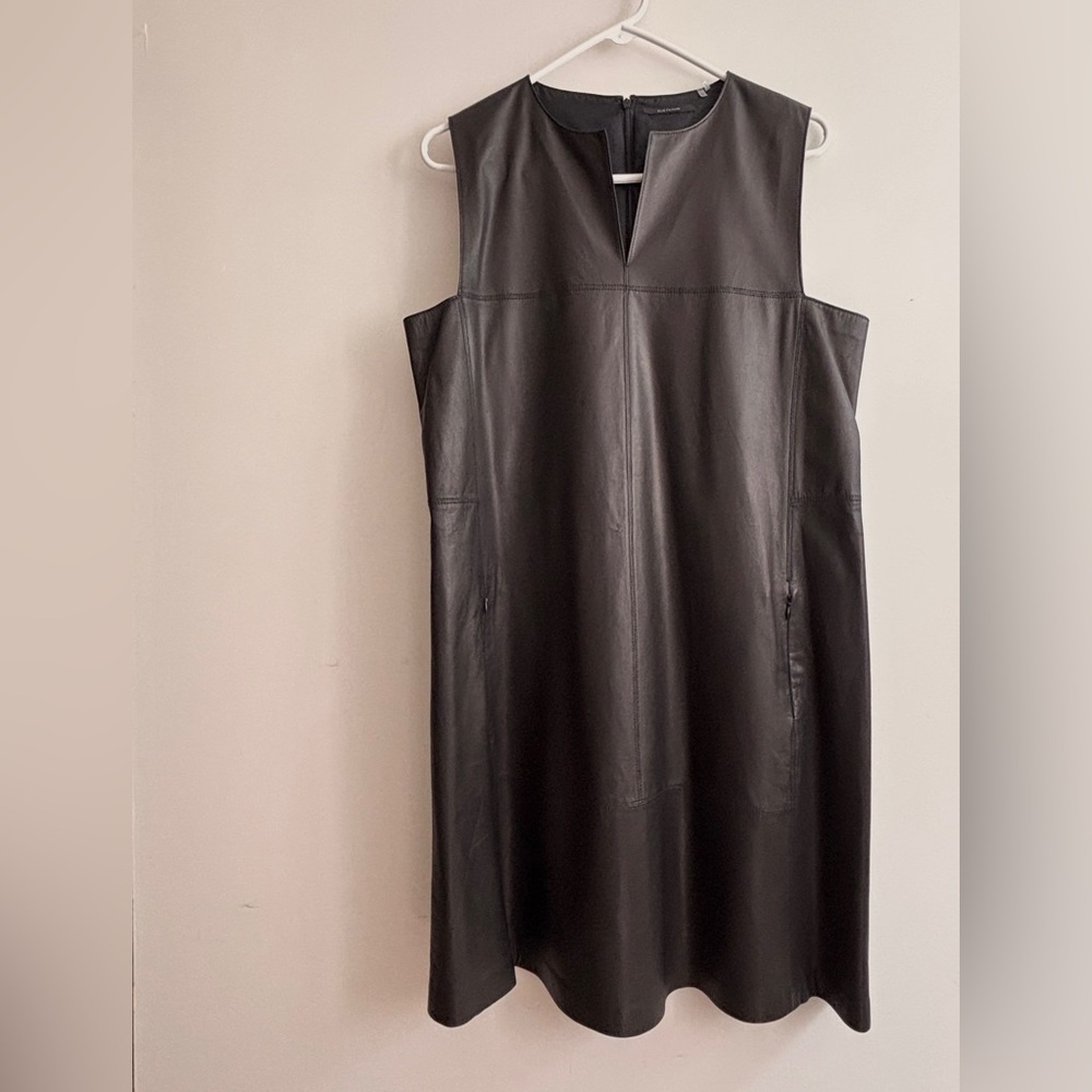 Black Leather Sleeveless Dress from Elie Tahari Size L
